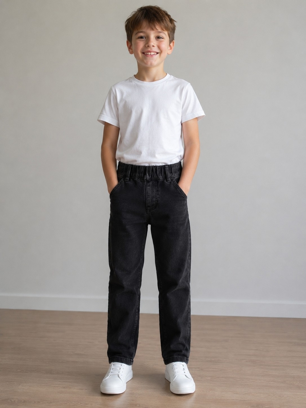 Lee Boys Black Skinny Jeans Size 8 Pull On Stretch Denim Elastic Waist